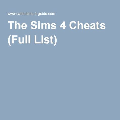 The Sims 4 Cheats (Full List) Sims 4 Building Cheats, Sims 4 Cheats Codes Pregnancy, Sims 3 Cheats Codes, Sims 4 Xbox One, Sims 4 Cheats Codes, Sims 4 Skills, Sims 4 Ps4, Sims Cheats, Apartment Finds