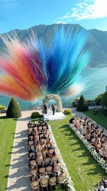 Wedding Fireworks, Instagram Event, Chic Wedding Decor, Wedding Highlights Video, Wedding Car Decorations, Como Wedding, Wedding Stage Design, Aisle Flowers, Dream Wedding Decorations