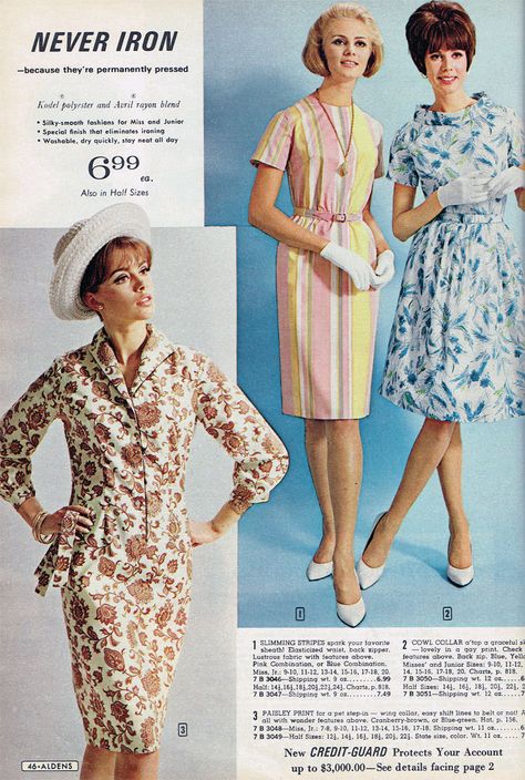 LILEKS (James) :: Misc :: 1966 Alden Catalog 1960 Fashion, 20th Century Fashion, Small Lady, 1960s Fashion, 60s Fashion, Vintage Ads, Color Combinations, Kimono Top, Shirt Dress