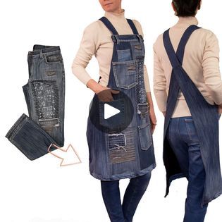 Apron Out Of Jeans, Upcycle Apron, Japanese Apron Pattern Free, Denim Apron Diy Recycle Jeans, Apron From Old Jeans, Apron From Jeans, Japanese Apron Pattern, Old Jeans Projects, Diy Jeans Crafts