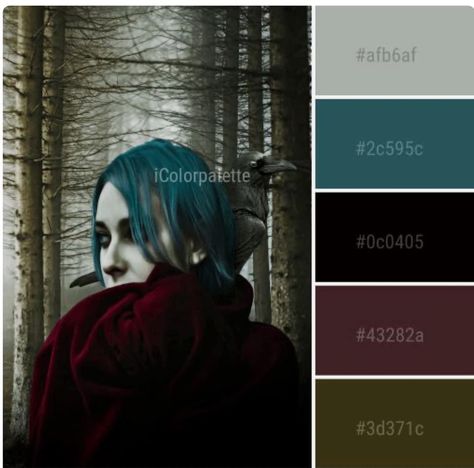 Gothic Color Palette, Dark Academia Color Palette, Color Palette Ideas, Dark Color Palette, Goth Subculture, Hex Color Palette, Color Schemes Colour Palettes, Palette Ideas, Bohemian Colors