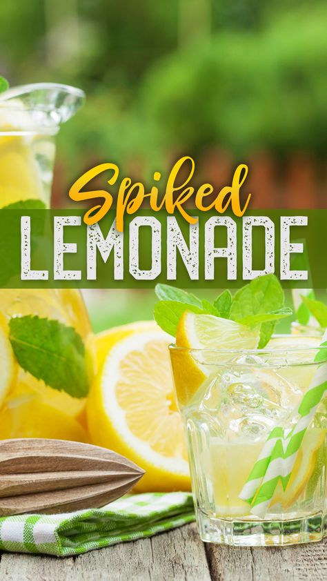 Spiked Lemonade Recipe, Jalapeno Lemonade, Rum And Lemonade, Lemonade Cocktail Recipe, Whiskey Lemonade, Make Cocktails, Spiked Lemonade, Blueberry Vodka, Margarita Ingredients