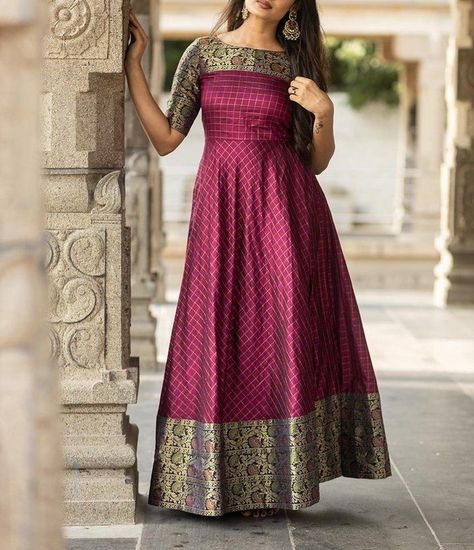 Buy Maxi Dresses Online, Frock Models, Long Frock Designs, Long Gown Design, Magenta Dress, Saree Gown, Long Gown Dress, Girls Frock Design, Long Dress Design