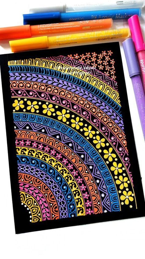 Color Pen Mandala Art, Mandala Art On Black Paper, Mandala On Black Paper, Mandala Art Colorful, Art Materials List, Aesthetic Mandala Art, Acrylic Mandala, Paper Mandala, Pfp Pinterest