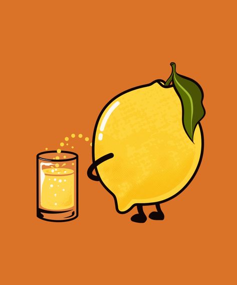 Funny Lemon Pun Citrus Juice Lemon Character Design, Orange Juice Art, Pun Drawings, Lemon Funny, Lemon Puns, Drinking Jokes, Funny Food Jokes, Lemon Illustration, Lemon Drawing