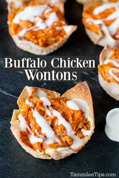 Diy Christmas Appetizers, Awesome Appetizers Appetizer Ideas, Buffalo Chicken Bites Appetizers, Fun Party Appetizers, Creative Appetizers For Party, Fingerfood Party Appetizers Finger Foods Appetizer Recipes, Wontons Recipes, Wonton Appetizer Recipes, Buffalo Chicken Appetizers