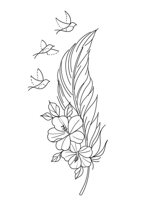 Mistletoe Tattoo, Hand Tattoo Stencil, Aggrogoth Tattoo, Burn Hats, Enchanted Tattoo, Feather Tattoo Ideas, Arm Women, Simple Tattoos For Women, Flower Tattoo Drawings