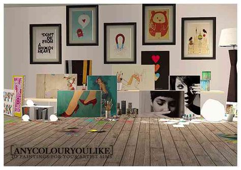 AnyColourYouLike – Paintings & Canvases | [ nonsensica ] Sims Games, The Sims 2, Hobby Room, Decorating With Pictures, Buy Paintings, Custom Content, Wall Deco, Sims 2, Thank You So Much