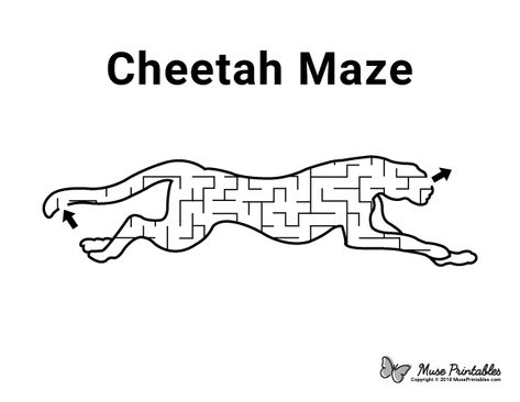 Free printable cheetah maze. Download it at https://museprintables.com/download/maze/cheetah/ Cheetah Activities For Preschool, Free Printable Mazes, Cheetah Birthday Party, Cheetah Party, Mazes For Kids Printable, Zoo Preschool, Cheetah Birthday, Maze Activity, Preschool Activities At Home