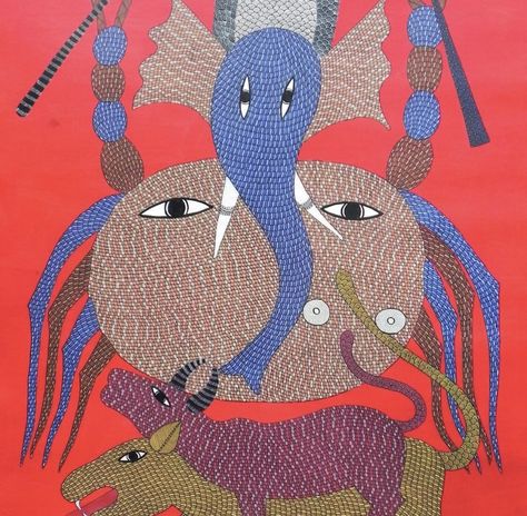 Gond Painting, Artwork Acrylic, Oil Pastel Drawings, Indian Folk Art, Must Buy, Madhya Pradesh, Art Love, Folk Art Painting, Pastel Drawing