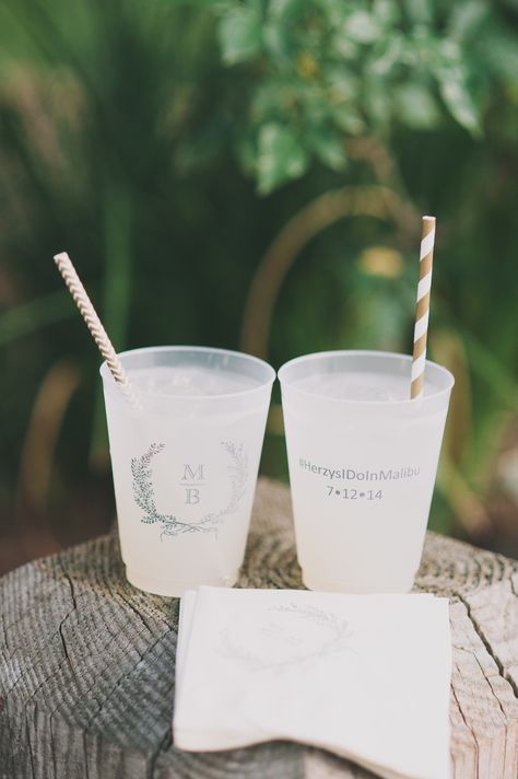 Custom Wedding Cups, Engagement Props, Custom Plastic Cups, Wedding Plastic Cups, Monogram Cups, Wedding Signature Drinks, California Ranch, Cocktail Cup, Malibu Wedding