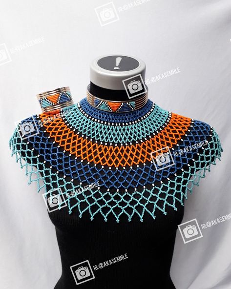 Xhosa bride, xhosa beads, xhosa wedding Xhosa Beads For Ladies, Xhosa Beads Necklaces, Xhosa Beads Beadwork, Xhosa Beads, Zulu Jewelry, Xhosa Bride, Xhosa Traditional Dresses, Xhosa Wedding, Zulu Necklace