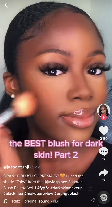 Orange Blush Dark Skin, Blush For Dark Skin, Orange Blush, Blush Palette, Makeup Reviews, Brown Skin, Blush, Orange, Skin