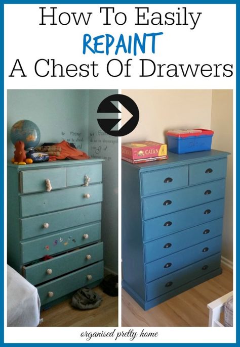 how to easily repaint a chest of drawers Bedroom Makeover Before And After, Painting Kids Furniture, Chest Of Drawers Makeover, Grey Bedroom Furniture, Boys Bedroom Makeover, Bedroom Furniture Makeover, Painted Bedroom Furniture, Bedroom Drawers, Dressers Makeover