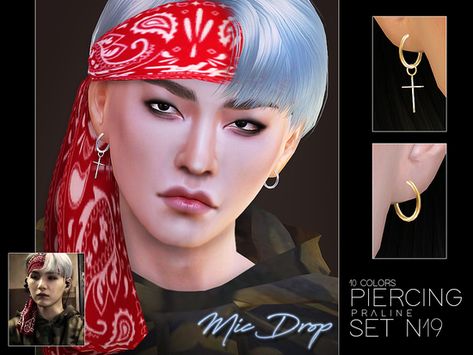 Piercings in 10 colors, all genders. Inspired by Suga of BTS. Found in TSR Category 'Sims 4 Female Earrings' Sims4 Collection, Sims4 Mod, Mods Ts4, Sims 4 Men Clothing, Cc Top, Sims 4 Piercings, Sims 4 Tattoos, Sims Packs, Sims 4 Bedroom