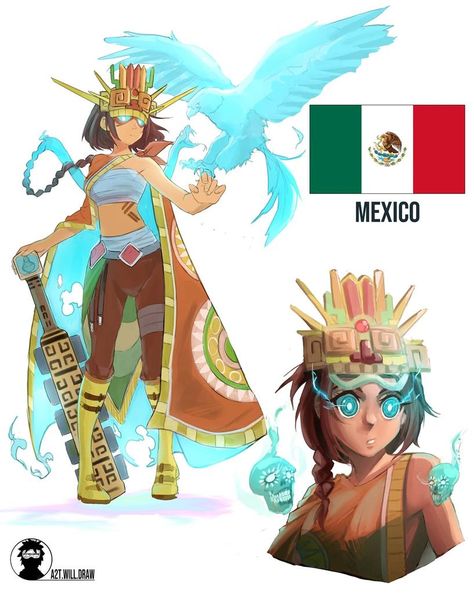 A2t Will Draw, Aztec Warrior, Aztec Art, Mexican Culture, Character Design References, Dnd Characters, Fantasy Character Design, Fairy Tail, Character Design Inspiration