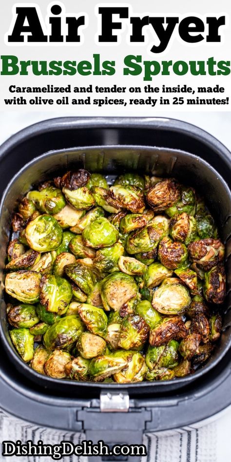 Brussel Sprouts Recipes Easy, Air Fryer Brussels Sprouts, Fried Brussel Sprouts, Crispy Brussel Sprouts, Sprout Recipes, Brussels Sprouts Recipe, Air Fryer Recipes Easy, Brussels Sprouts, Vegetable Side Dishes