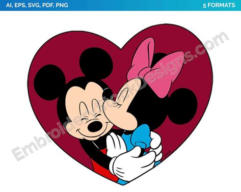 Minnie Mouse Images, Disney Valentines, Raster Graphics, Disney Designs, Cartoon Embroidery, Disney Couples, Disney Character, Mini Drawings, Mickey And Minnie