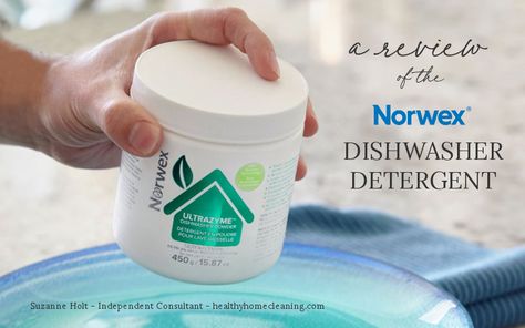 Norwex *New* Enzyme Dishwasher Detergent - Honest Norwex Reviews Norwex Ultrazyme Dishwasher Powder Uses, Norwex Dishwashing Liquid, Slow Drain, Norwex Cleaning, Septic System, Stainless Steel Dishwasher, Bathroom Cleaner, Dishwasher Detergent, Liquid Detergent