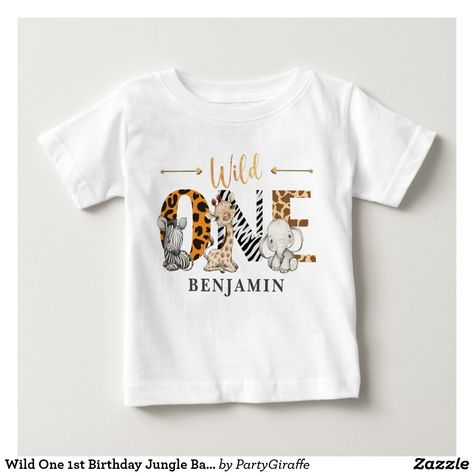 Wild One 1st Birthday Jungle Baby T-Shirt Safari 1st Birthday, Wild One 1st Birthday, 1st Birthday Shirt, Boys First Birthday, Wild One Birthday Party, 1st Birthday Shirts, Birthday Image, Wild One Birthday, First Birthday Shirts