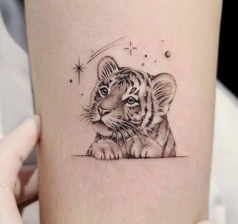 Arlo Tattoo, Tiger Tattoo Small, Cub Tattoo, Compass And Map Tattoo, Datum Tattoo, Animal Tattoos For Women, Cubs Tattoo, Tiger Tattoo Design, Wrist Tattoos For Guys