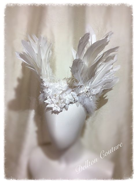 White Swan Feather Angel Wings, Fairy Headdress, Festival Performer, Cosplay, Photo shoot, Halloween, Valkyrie, Fairy Wings, White Wings. Fairy Wings White, Angel Wings Halloween, Fairy Headdress, Duct Tape Dress, Whitby Goth Weekend, Phoenix Costume, Swan Wings, Wings Fairy, Rhinestone Makeup