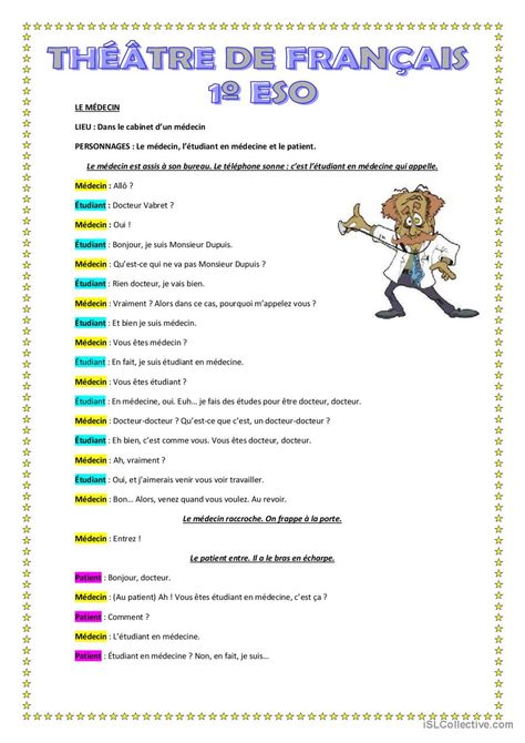 Théâtre en français compréhension gé…: Français FLE fiches pedagogiques pdf & doc Acting, France