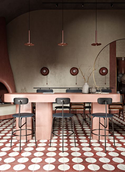 Roman Plyus designs Buhairest bar in Hungary to look good on Instagram Kursi Bar, Design Café, Country Homes, Pierre Jeanneret, Plywood Furniture, Luxury Dining, Design Del Prodotto, Restaurant Interior Design, Interior Architect