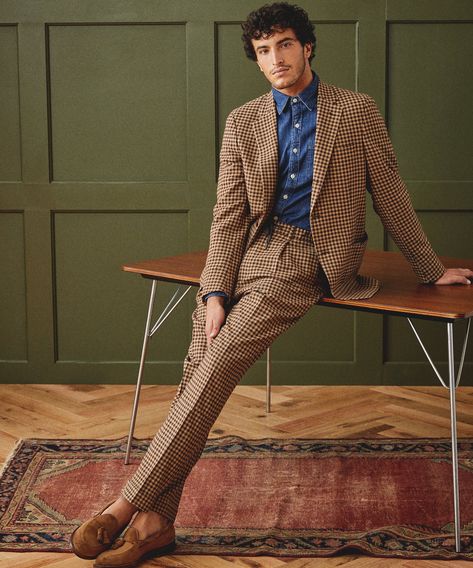 Brown Gingham, Soft Tailoring, Todd Snyder, Suit Pant, The Madison, Tailored Suits, Pants Pattern, Sport Coat, Easy Wear