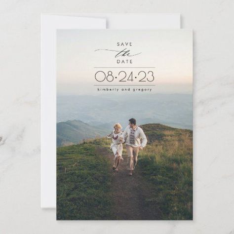 Modern Minimalist Save the Date Vertical Photo for $2.40 - Wedding Invitations Safe The Date, Minimalist Save The Date, Wedding Announcement Cards, Unique Save The Dates, Date Photo, Save The Date Photos, Simple Invitation, Photo Wedding Invitations, Save The Date Templates