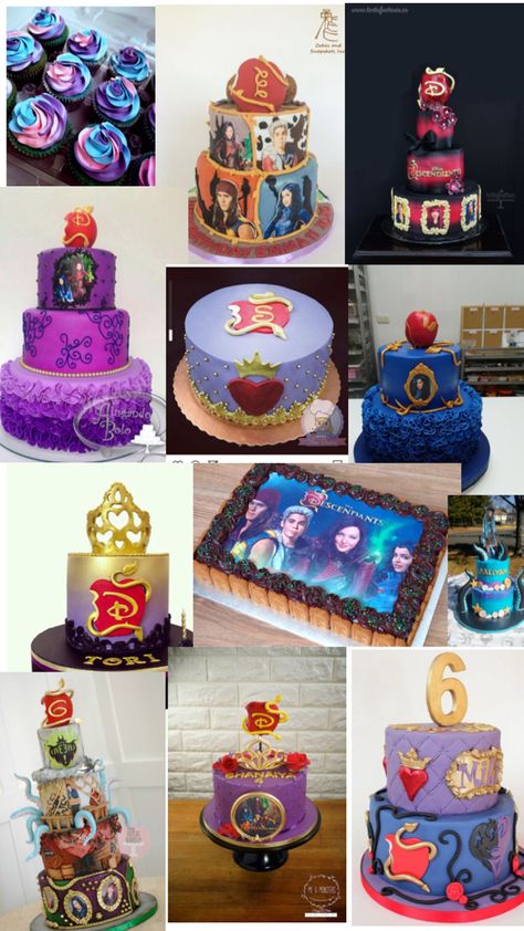 Cakes with descendants characters Descendants Rise Of Red Birthday Cake, Descendants Cake Ideas, Descendants Cakes, Descendants Party Ideas, Descendants Cake, Disney Descendants Party, Descendants Characters, Descendants Party, Red Party