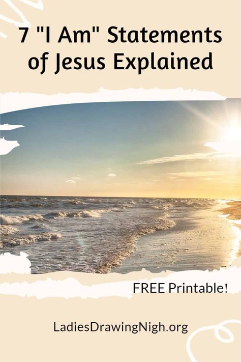 I Am Statements Of Jesus, Jesus I Am, Free Bible Printables, Character Of God, I Am The Door, Jesus Printable, Bible Guide, Bible Study Help, The Great I Am