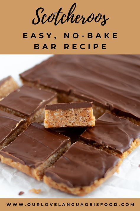 Scotcheroos Recipe, Nobake Dessert, Chewy Bars, Sweet Bars, Kid Friendly Dessert, Easy Treat, Sweet Bar, Bake Recipes, Easy No Bake