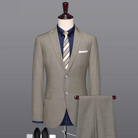 high quality men wedding groom wear slim grey plaid casual mens suits set business man blazer + pant 2pcs 3pcs sets gray suits|Suits| - AliExpress Men Outfits Formal, Summer Smart Casual, Suit For Men Wedding, Father Day Gifts, Fashion Infographic, Prom Suits For Men, Cheap Suits, Mens Fasion, Slim Fit Suit Men