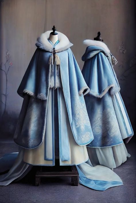 Ice Princess Outfit, Winter Fantasy Clothing, Ice Spirit, Princess Aesthetic Outfits, Queen Cape, Norway Fashion, Ice Queen Costume, Royal Gowns, Winter Cloak