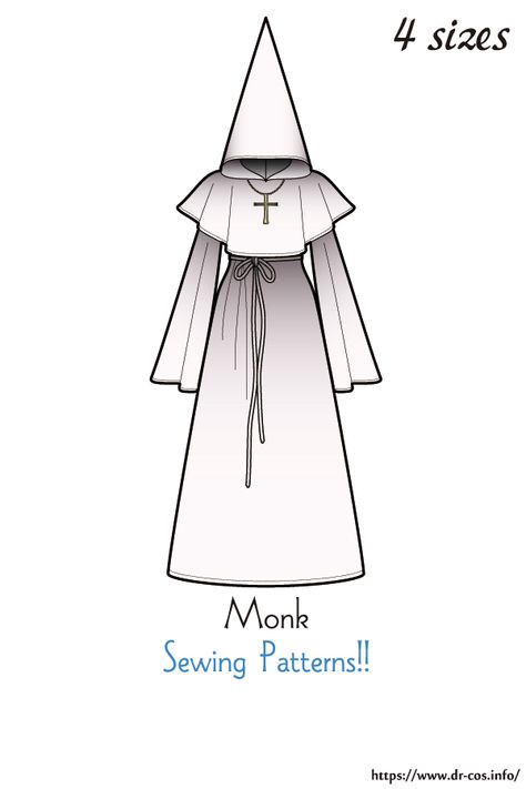 This is the pattern of Monk. cm size(A4 size) Children-140/Ladies'-S-M,L-LL/Men's-L-LL At present, only Japanese. Added the number of fabric meters required for each size Monk Robe Pattern, Cosplay Sewing, Lady L, Lady M, Paper Pattern, Sewing Patterns Free, Free Sewing, A4 Size, Free Paper