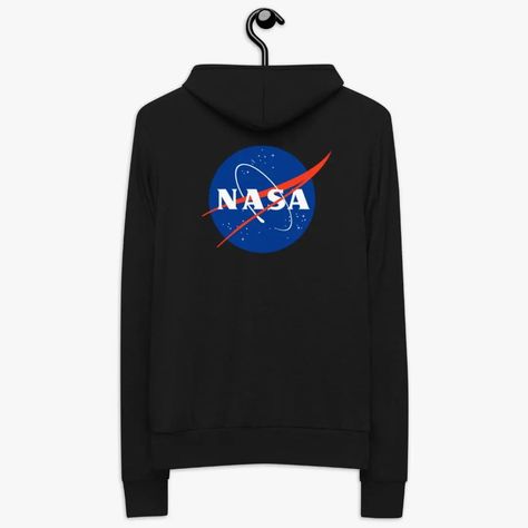 Blast off in style with our NASA-themed hoodie! This cozy hoodie features the iconic NASA logo and a sleek design that's out of this world. Click the link in bio to find more trendy outfits like this. #nasa #spacefashion #spacestyle #hoodie #unisexhoodie Nasa Hoodie, Nasa Logo, Space Fashion, Space Lovers, Hoodie Outfit, Outfits Aesthetic, Modern Fit, Zip Hoodie, Nasa