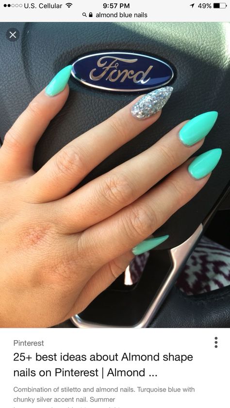 Dit zijn mooie nagels maar wel lang Ruby Nails, Almond Shaped Nails Designs, Turquoise Nails, Matte Nail, Almond Shape Nails, School Nails, Her Nails, Almond Nails Designs, Super Nails