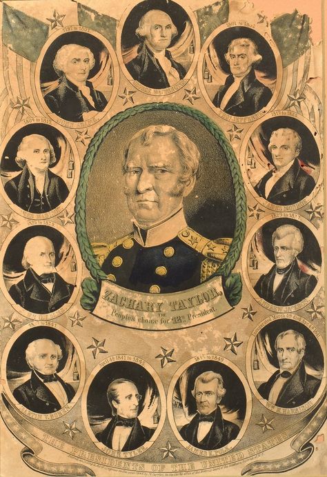 John Q, John Tyler, Zachary Taylor, James Monroe, William Mckinley, Andrew Jackson, United States Presidents, James Madison, Campaign Posters