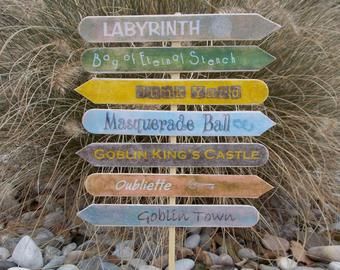 Labyrinth | Etsy CA Labyrinth Ball, Labyrinth Movie, Goblin King, Rugged Look, Sign Post, Masquerade Ball, Enchanted Forest, Labyrinth, David Bowie