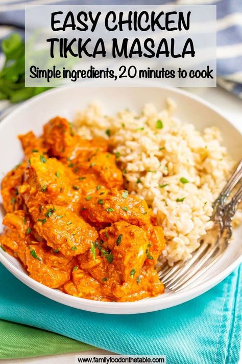 Chicken Tiki Masala, Tikki Masala, Easy Chicken Tikka Masala, Tikka Masala Sauce, Chicken Tikka Masala Recipes, Masala Sauce, Tikka Masala Recipe, Food On The Table, Chicken Masala