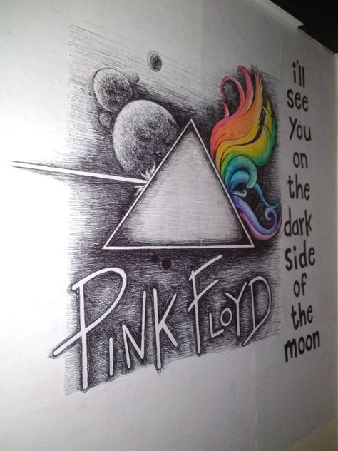 Pink Floyd Sketch, Pink Floyd Art Drawings, Pink Floyd Drawing Ideas, Pink Floyd Drawing, Pink Floyd Painting, Pink Floyd Wall Art, Pink Floyd Artwork, Luke Howland, Pink Floyd Art