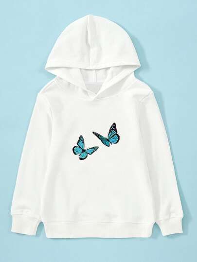 Hudi Item Girl, Hanukkah Presents, Butterfly Hoodie, Girls Fashion Tops, Girls Sweatshirts, Tops Shein, Hoodies Aesthetic, Desi Fashion Casual, Party Wear Indian Dresses