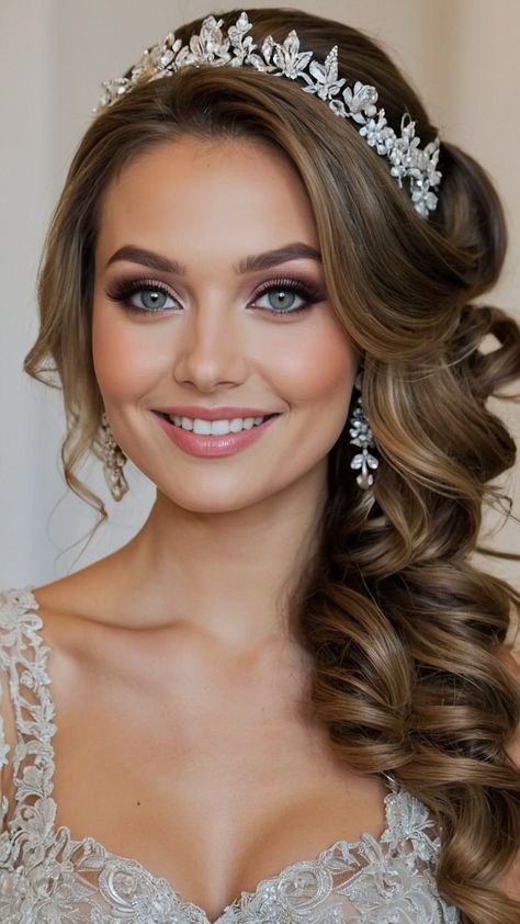 Discover elegant bridesmaid hairstyles for long hair including half up Brunette simple loose curls half up half down simple updo curls side half up half wedding easy boho half up half down braid Perfect styles for the big day Elegant Bridesmaid Hairstyles, Half Up Half Down Simple, Half Up Half Down Braid, Updo Curls, Bridesmaid Hairstyles For Long Hair, Curled Updo, Simple Updo, Wedding Of The Year, Fancy Wedding