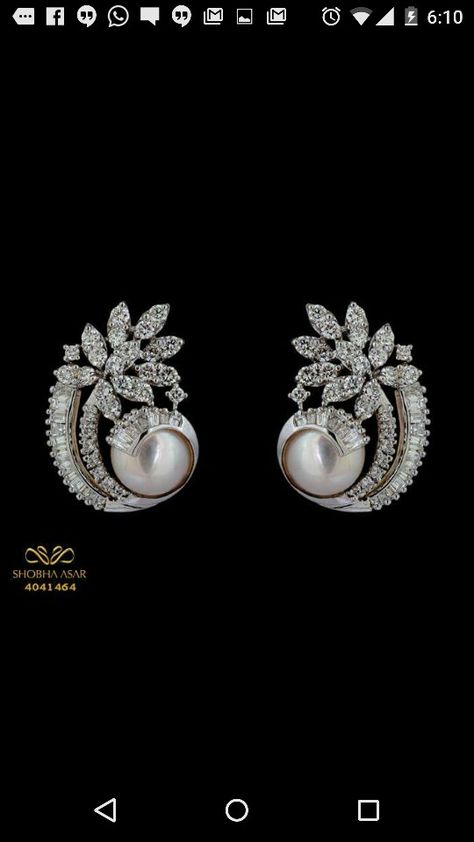 Fancy Diamond earrings Fancy Diamond Jewellery, Fancy Diamond Earrings, Pearl Diamond Earrings, White Diamond Necklace, Diamond Pendants Designs, Diamond Earrings Design, Diamond Paintings, Pearl And Diamond Earrings, Diamond Jewelry Designs