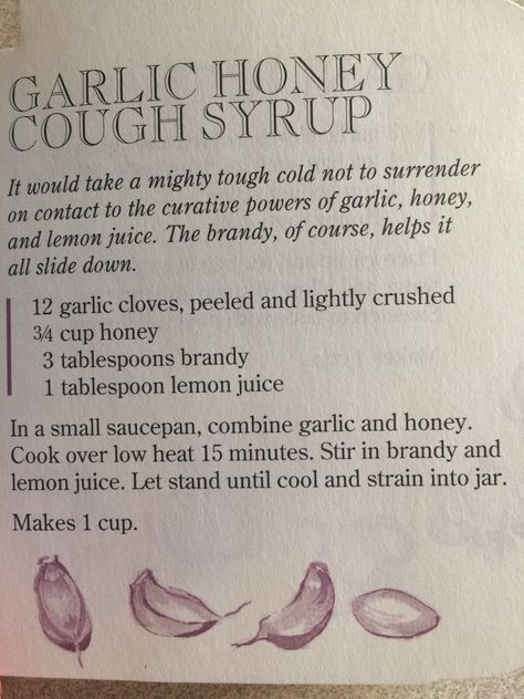 Natural Cough Remedies For Kids, Honey Cough Syrup, Cough Remedies For Kids, Medicinal Herbs Remedies, Garlic Honey, Natural Antibiotic, Herbal Medicine Recipes, Herbal Remedies Recipes, Medical Herbs