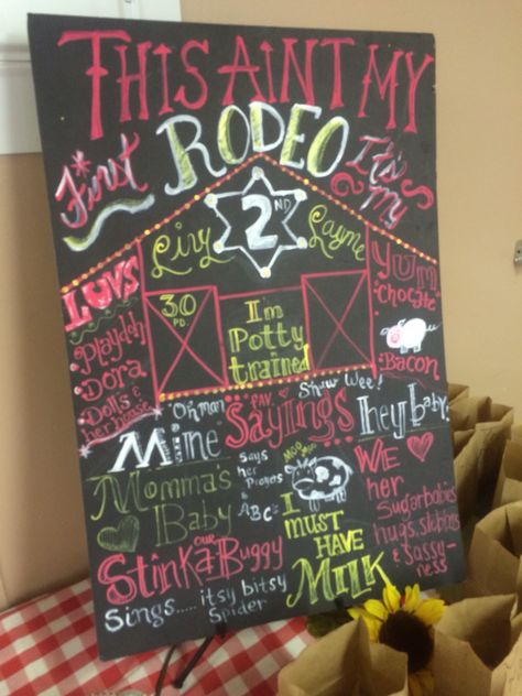 My first rodeo birthday board made with chalkboard markers My First Rodeo Birthday, First Rodeo Birthday, Chalkboard Markers, My First Rodeo, Rodeo Birthday, First Rodeo, Birthday Board, Second Birthday, Chalkboard Art