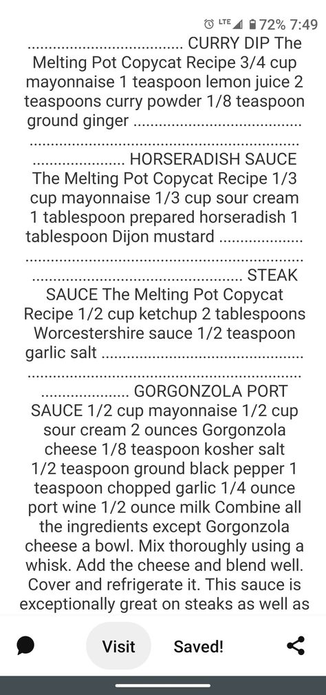 Melting Pot Gorgonzola Sauce, Gorgonzola Dip, Melting Pot Recipes, Low Sodium Snacks, Gorgonzola Sauce, Gorgonzola Cheese, Prepared Horseradish, Horseradish Sauce, Fondue Recipes