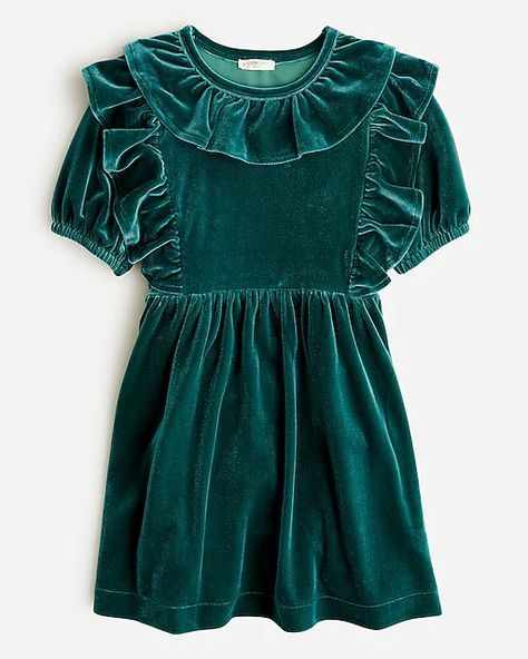 Girls' Party & Special Occasion Dresses & Jumpsuits | J.Crew Jcrew Kids, Girls Special Occasion Dresses, Girls Dress Up, Dress Up Outfits, Crew Cuts, Dress For Girls, Ruffle Collar, Holiday Dresses, Velvet Dress