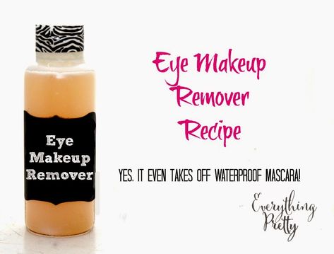 DIY eye makeup recipe. Eye Makeup Remover Diy, Diy Eye Makeup, Natural Eye Makeup Remover, Homemade Eye Makeup Remover, Makeup Remover Recipe, Diy Makeup Recipe, Diy Makeup Remover, Natural Makeup Remover, Makeup Recipes